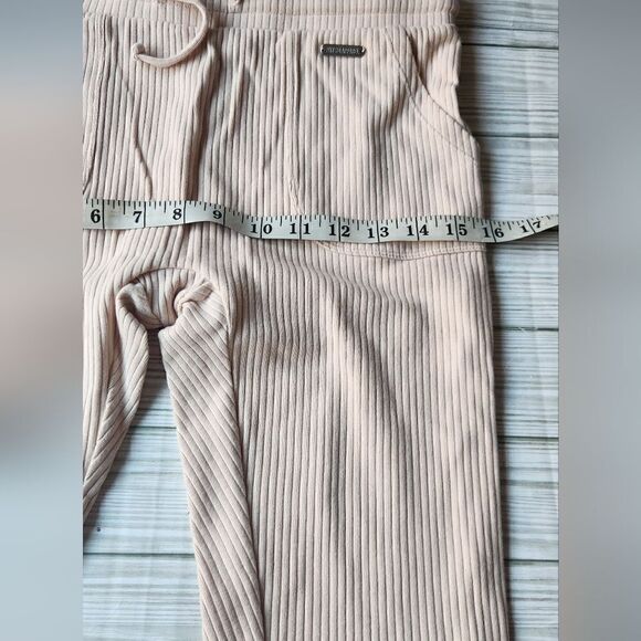 Physiq Apparel Ribbed Drawstring Pants in Cream Size Large - Picture 7 of 10